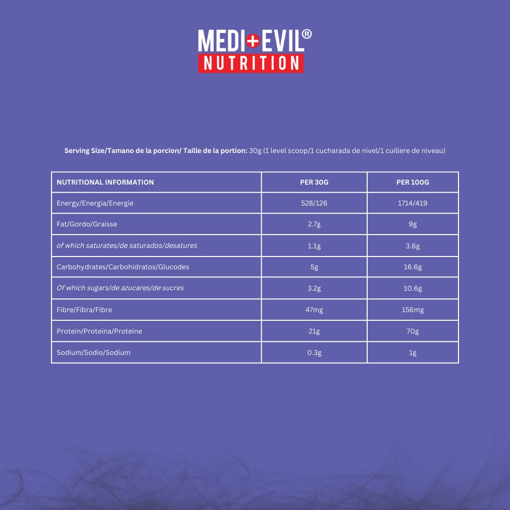 Medi-Evil Nutrition Whey Dynamic Protein, White Chocolate Flavour, 600g, 20 Servings Medi-Evil uk supplements