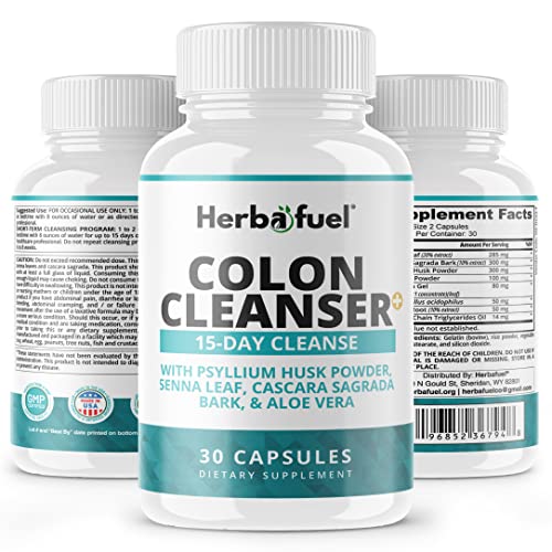 Herbafuel Colon Cleanse - Supports Detox, Gut Health, & Bloating Relief - Contains Herbs Herbafuel uk supplements