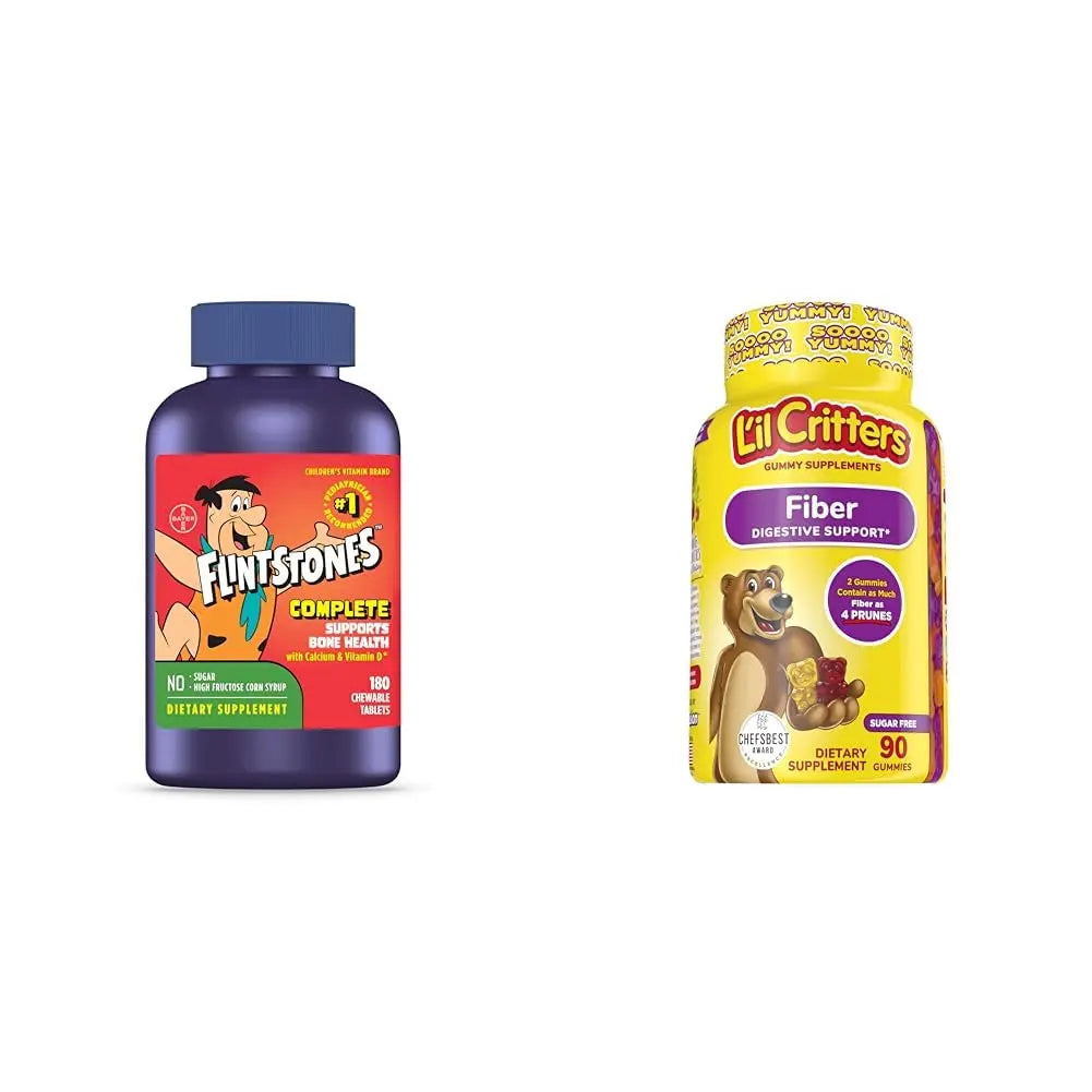 Flintstones Vitamins Chewable Kids Vitamins, Complete Multivitamin & L’il Critters Fiber Daily Gummy Supplement for Kids Flintstones Vitamins uk supplements