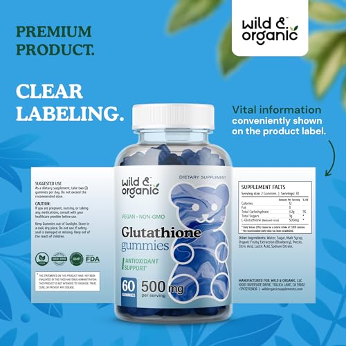 Wild & Organic Glutathione Gummies - Reduced Glutathione for Liver Cleanse & Antioxidants Wild & Organic uk supplements