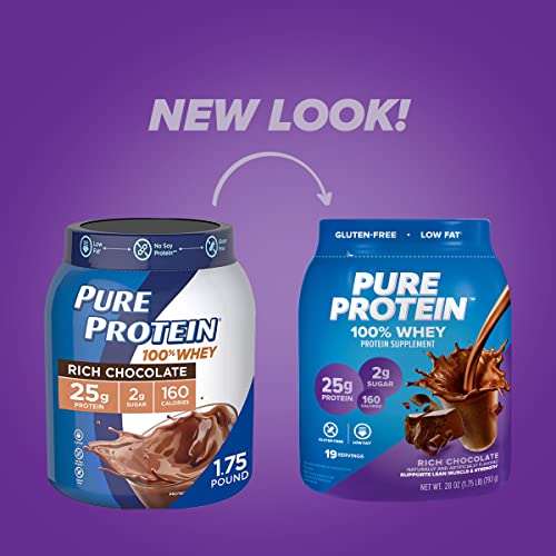 Pure Protein 100% Whey Protein Powder, Rich Chocolate, 25 g Protein, 1.75 lb Pure Protein uk supplements