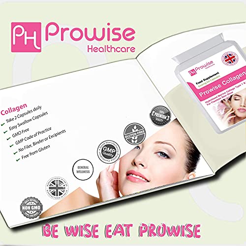 Marine Collagen Type 1 and Type 2 1200mg - 60 Capsules | UK Manufactured PH PROWISE Healthcare uk supplements