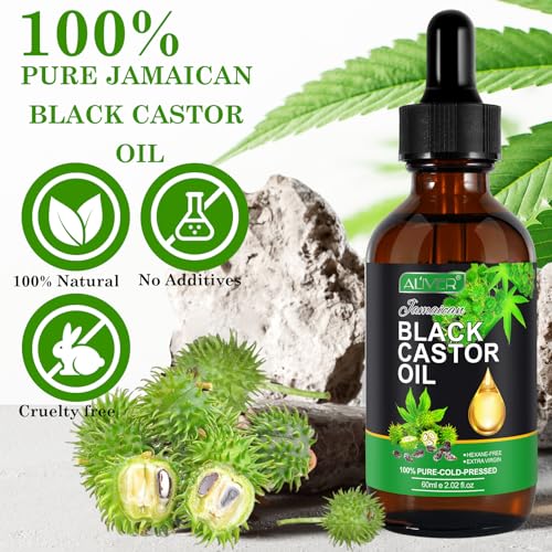 ALIVER Jamaican Black Castor Oil (2 Pack), Jamaican Castor Oil Organic Cold Pressed Unrefined ALIVER uk supplements