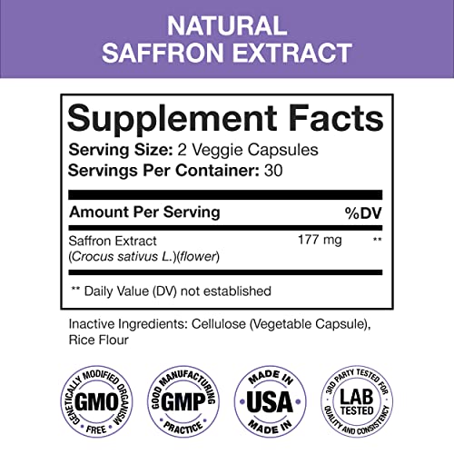 Nutra Simple Saffron Supplements 177mg, Pure Saffron Extract, Made in USA, Natural Nutra Simple uk supplements