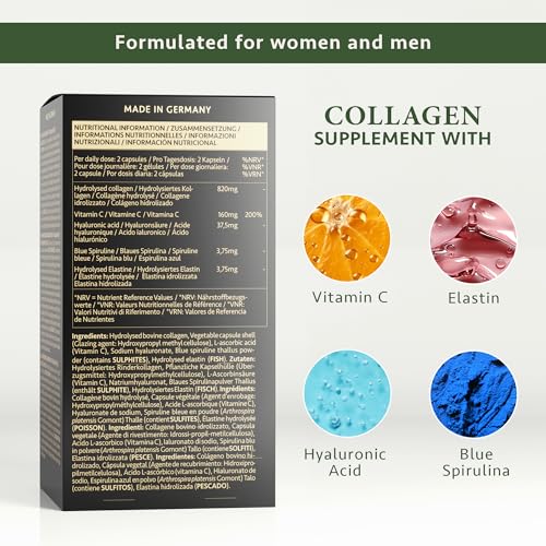Collagen Capsules 820mg - 180 High Strength Capsules (3 Months Supply) SatinNaturel uk supplements