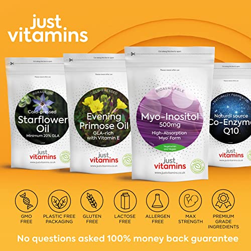 Myo-Inositol Capsules - 500mg x90 Capsules - Pure Premium Quality Myo Inositol Vitamin Just Vitamins uk supplements