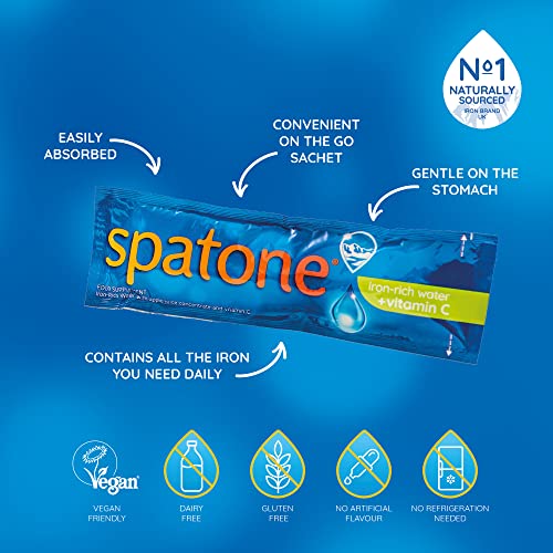 Spatone Natural Liquid Iron Supplement, Apple Flavour With Vitamin C (28 Sachets) Spatone uk supplements