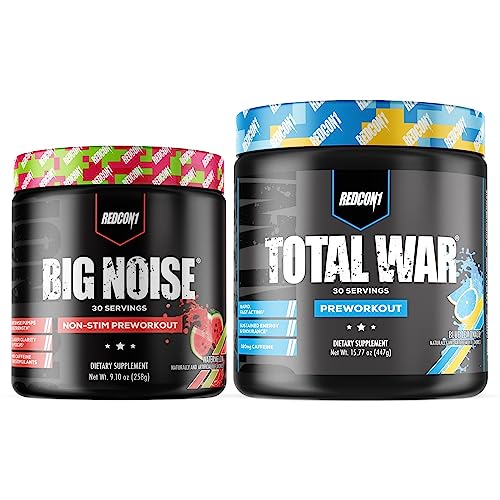 REDCON1 Total War Preworkout (Blue Lemonade) & Big Noise Non-Stim Preworkout Powder REDCON1 uk supplements