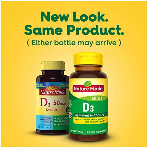 Nature Made Vitamin D3 2000 IU (50 mcg), Dietary Supplement for Bone, Teeth, Muscle Nature Made uk supplements