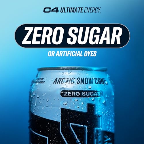 C4 Ultimate Sugar Free Energy Drink 16oz (Pack of 12) | Arctic Snow Cone | Pre Workout Cellucor uk supplements