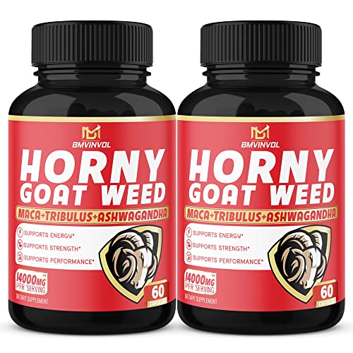 BMVINVOL (2 Packs) Horny Goat Weed Capsules, 14000mg Herbal Equivale BMVINVOL uk supplements