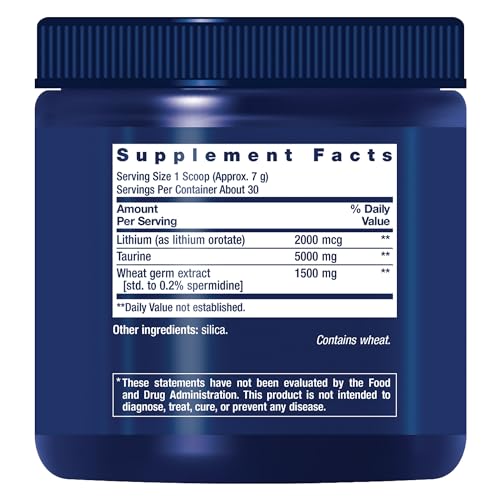Life Extension Healthy Aging Powder, Healthy Aging Supplement, Heart Health, Brain Health, Exercise Performance, Taurine, Lithium, spermidine, Powder Blend, Non-GMO, Vegetarian, 30 Servings Life Extension uk supplements