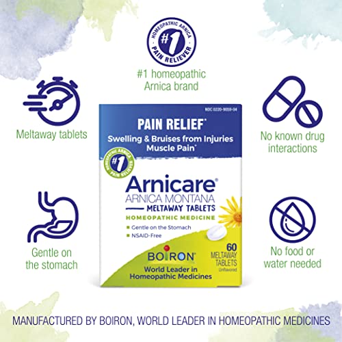 Boiron Arnicare Tablets for Pain Relief from Muscle Pain, Joint Soreness, Swelling from Injury or Bruises Boiron uk supplements