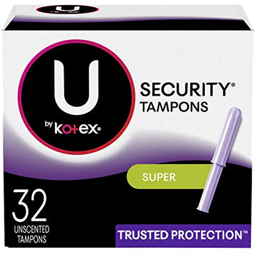 U by Kotex Security Tampons, Super Absorbency, Unscented, 32 Count U by Kotex uk supplements