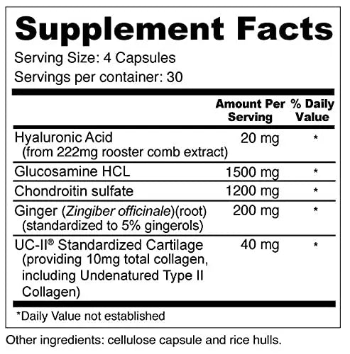 Wellness Resources JointAll - Joint Support Supplement with Natural Hyaluronic Acid, UC-II Collagen, Glucosamine, Chondroitin for Joint Strength and Comfort (120 Capsules) … Wellness Resources uk supplements