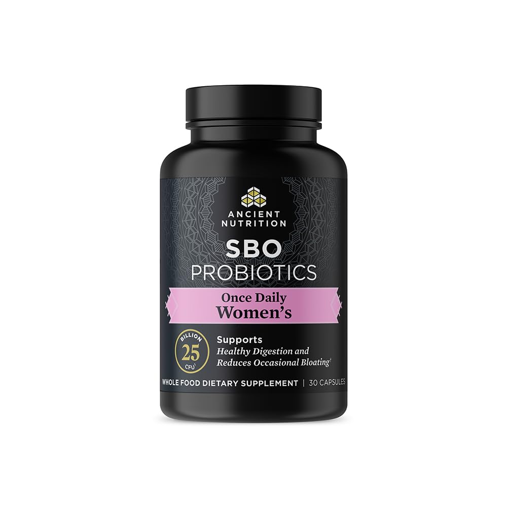 Ancient Nutrition Probiotics for Women, Once Daily Women's Probiotics 30ct, Digestive Support and Reduces Occasional Bloating, Made with Chaste Tree Berry and Amla Berry, 25 Billion CFUs* Ancient Nutrition uk supplements