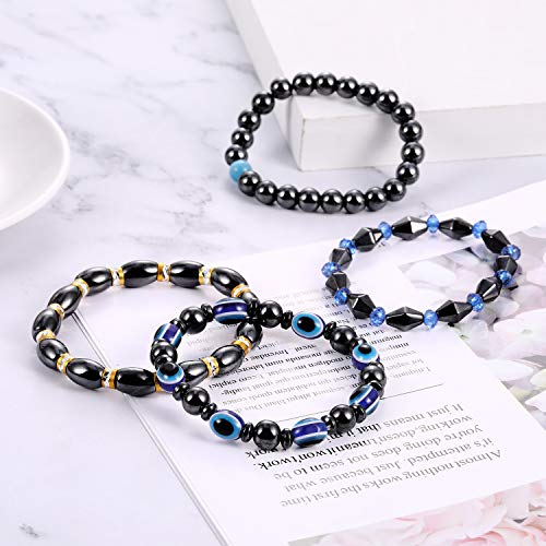 Hicarer 10 Pieces Magnetic Hematite Bracelets for Men Women Magnetic Bracelet Rock Hicarer uk supplements