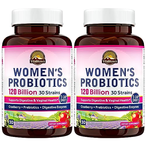 VITALITOWN Women's Probiotics 120 Billion CFUs 1 Daily, 30 Strains, with Prebiotics VITALITOWN uk supplements