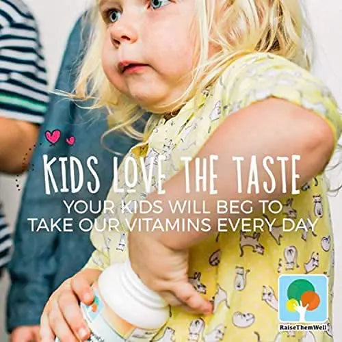 Raise Them Well Tasty Chewable Kids Multivitamin, All-Natural Colors, Flavors & Sweeteners, Daily Essential Vitamins for Children, Easy-to-Chew Vitamins, Strawberry Raise Them Well uk supplements
