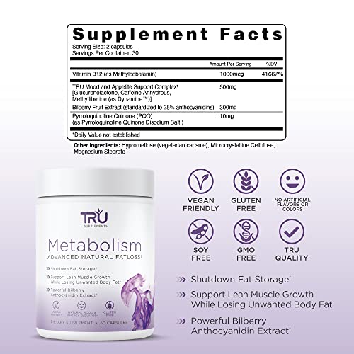 TRU Metabolism, Advanced Fat Loss, Fight Cravings, Boost Mood, No Jitters or Crash TRU Supplements uk supplements