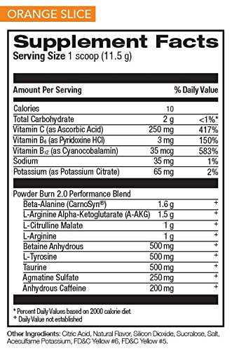 Powder Burn 2.0 Orange 35 Serving,14.24 Ounce Rivalus uk supplements