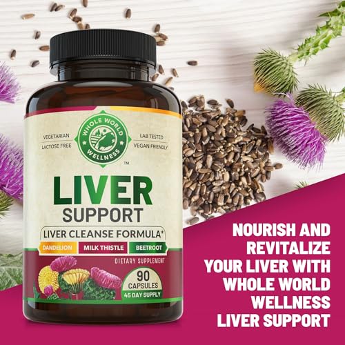 Liver Cleanse Detox & Repair Formula. Liver Support Supplement with Dandelion Root Silymarin WHOLE WORLD WELLNESS uk supplements