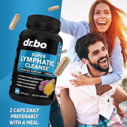 Lymphatic Support Herbal Supplement with Echinacea & Ginger - For Lymph Drainage & Detox DR. BO uk supplements