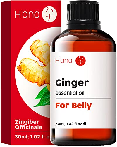 H’ana Pure Ginger Oil for Belly Fat & Pain - 100% Natural Therapeutic Grade Ginger Essentia H'ana uk supplements