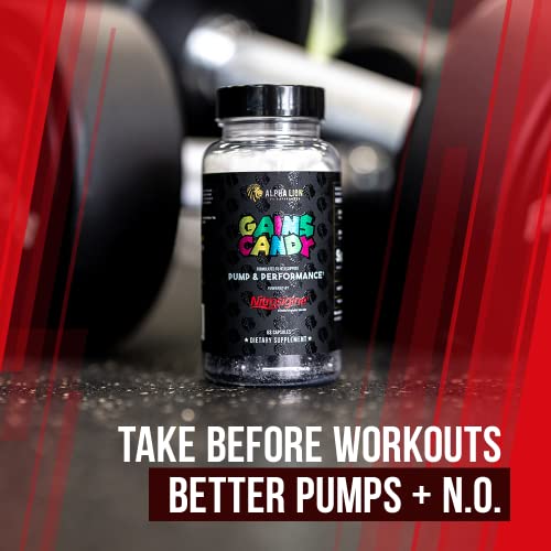 ALPHA LION Gains Candy, Supplement Pills for Muscle Pump & Blood Flow, Nitric Oxide ALPHA LION uk supplements