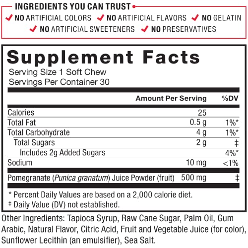 Force Factor Pomegranate Soft Chews for Healthy Aging, Heart Health, Bone Health Force Factor uk supplements