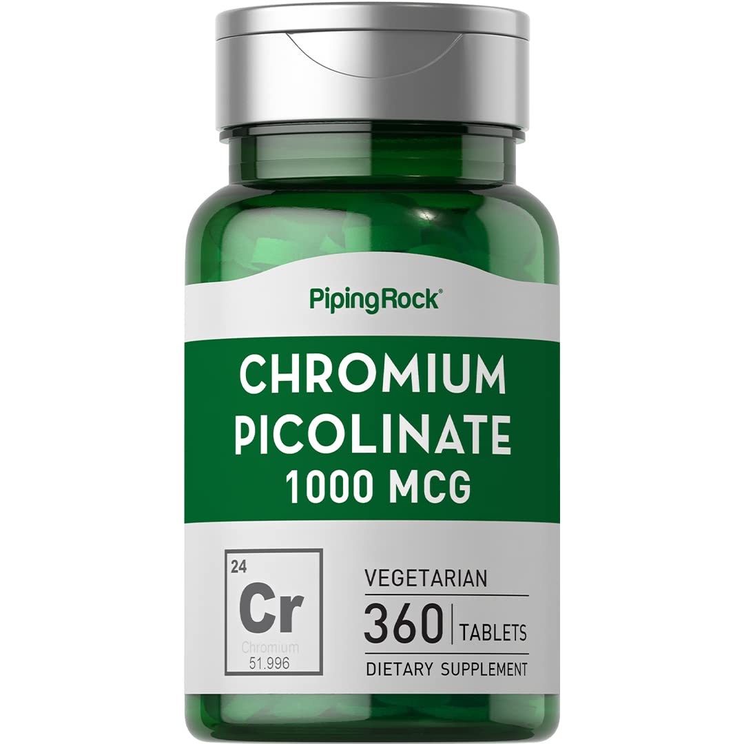 Chromium Picolinate 1000 mcg | 360 Tablets | Chromium Supplement | Vegetarian, Non-GMO Piping Rock uk supplements