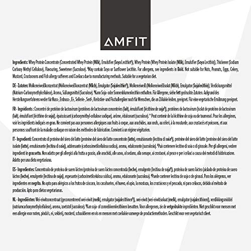 Amazon Brand - Amfit Nutrition Whey Protein Powder, White Chocolate Flavour, 33 Servings, 1 kg Amfit Nutrition uk supplements