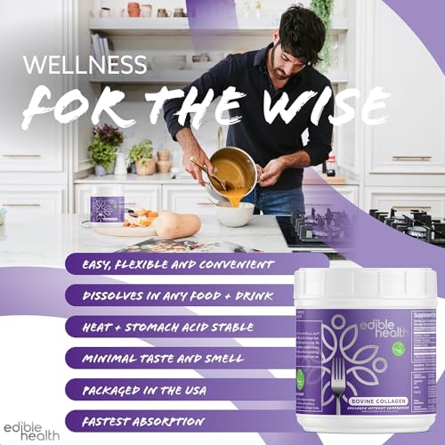 Premium Collagen Powder. Types 1 and 3, Protein Peptides, 18 Amino Acids. 400g. Edible Health uk supplements