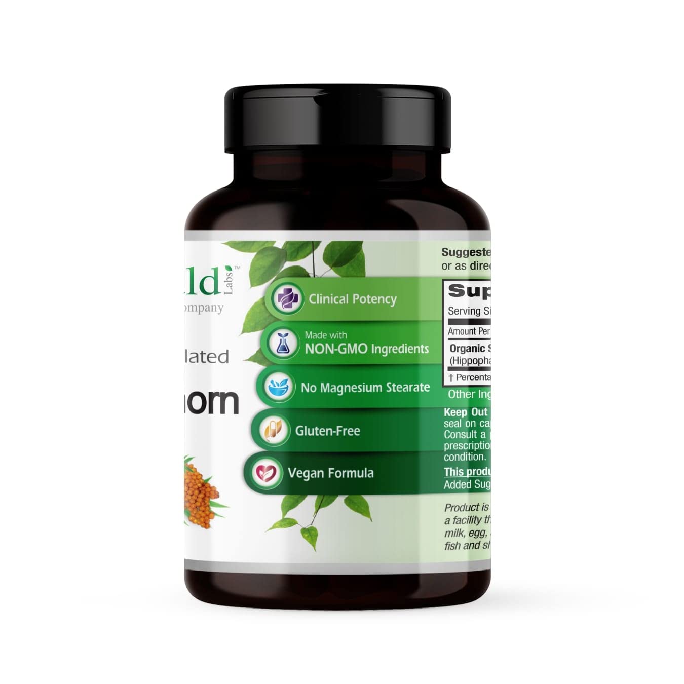 EMERALD LABS Sea Buckthorn - Dietary Supplement with Vitamins C, E & Omega 7 - Supports Adrenal, Energy, Skin & Immune Health - 60 Vegetable Capsules (30-Day Supply) EMERALD LABS uk supplements