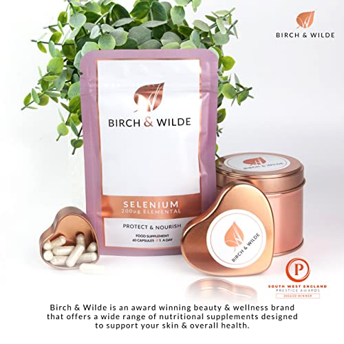 Selenium Supplements - Selenium Capsules for Hair, Skin, Nails & Cognitive Function BIRCH & WILDE uk supplements