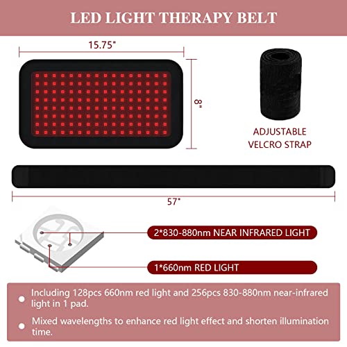 Red Light Therapy Belt, Infrared Light Therapy Wrap Red Light Therapy Device for Body, Pain Relief Jitesy uk supplements