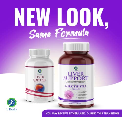1 Body Liver Support: Twin Pack - 60 Capsules Each - Milk Thistle 1 Body uk supplements