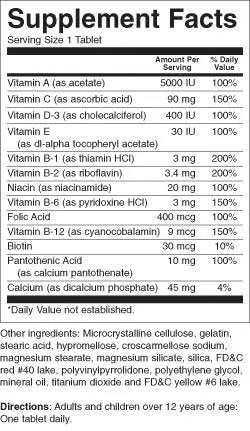 Therems Multiple Vitamin 130 Tabs RUGBY LABORATORIES uk supplements