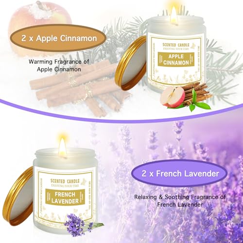 4 Pack Candles for Home Scented, Lavender & Cinnamon Candles Gifts for Women, 28 oz 200H Long zsaltt uk supplements
