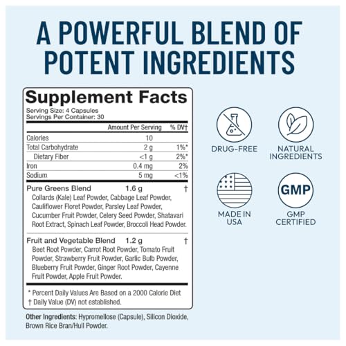 NUU3 Nature’s Superfuel Provides Daily Nutritional Support for Immunity, Wellness, Active Lifestyle & Well-Being - Vitamins Minerals & Antioxidants - 120 Capsules NUU3 uk supplements