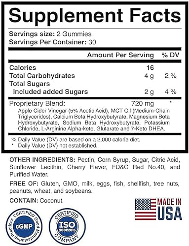 60 Counts Keto ACV Gummies Advanced Formula - Diet Gummies for Women & Men Sukol uk supplements