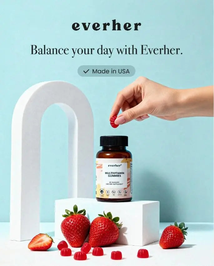 Everher Multivitamin Gummies | Essential Vitamins, Minerals & Herbs | Immune Support, Energy & Focus | with DHA Algae Oil & Probiotics | Everher uk supplements