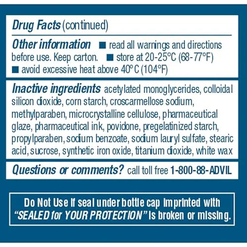 Advil Ibuprofen Coated Caplets Pain Reliever and Fever Reducer 200 Milligram 24Ct Advil uk supplements