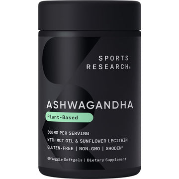 Sports Research® Ashwagandha Softgels with Coconut MCT Oil - Natural Adaptogen Sports Research uk supplements