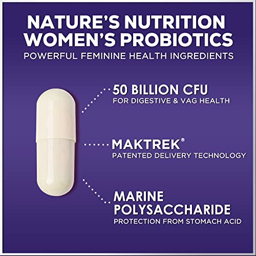Probiotics for Women 4-in-1, 50 Billion CFU + Prebiotics, Vaginal Women's Probiotic Nature's Nutrition uk supplements