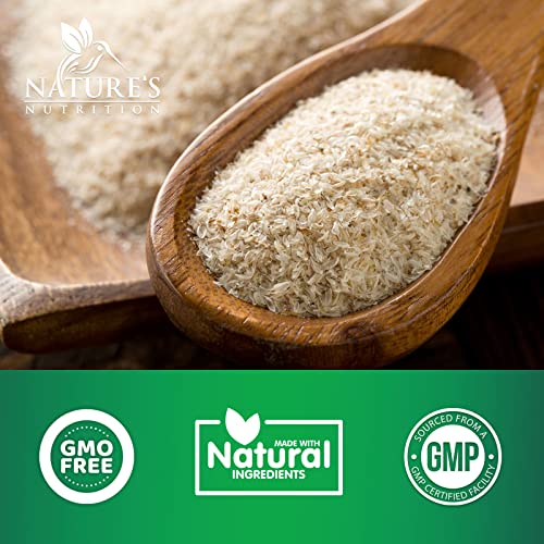 High Absorption Psyllium Husk Capsules 1450mg, Natural Soluble Fiber Supplement Non-GMO Nature's Nutrition uk supplements