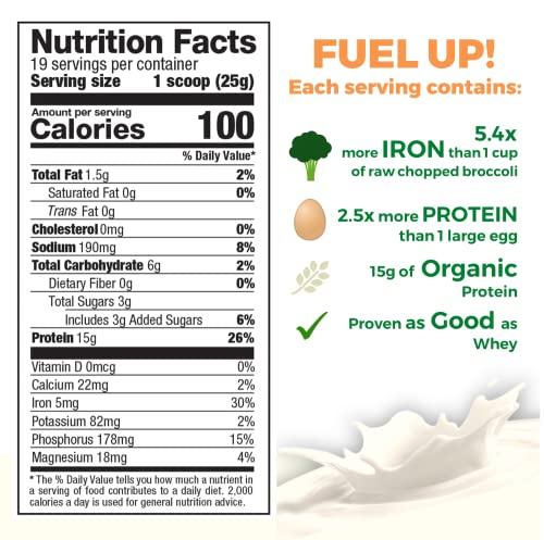 Growing Naturals | Vanilla Rice Powder 15g Plant Protein | 2.8G BCAA, Low-Carb Growing Naturals uk supplements