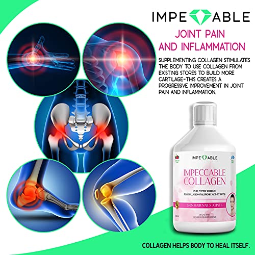 IMPECCABLE Collagen 10.000mg hydrolyzed Sugar Free Liquid Marine Collagen | Supplements for Women and Men Impeccable uk supplements