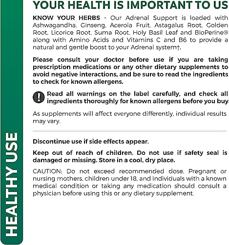 Adrenal Support & Cortisol Manager (Non-GMO) Powerful Adrenal Health with L-Tyrosine Healths Harmony uk supplements