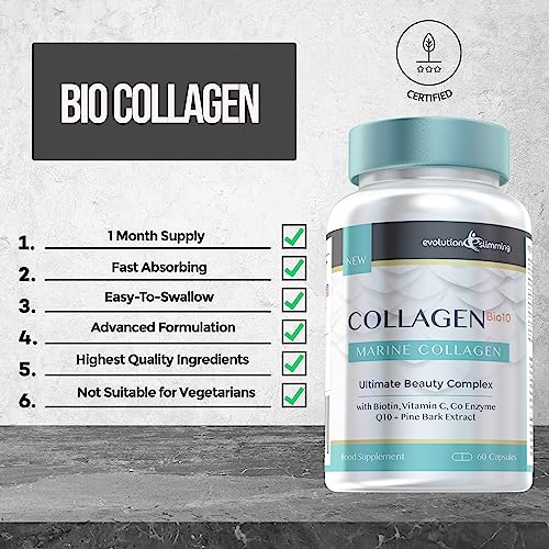 Collagen Bio-10 with Marine Collagen, Biotin & Co-Enzyme Q10 (60 Capsules) Evolution Slimming uk supplements